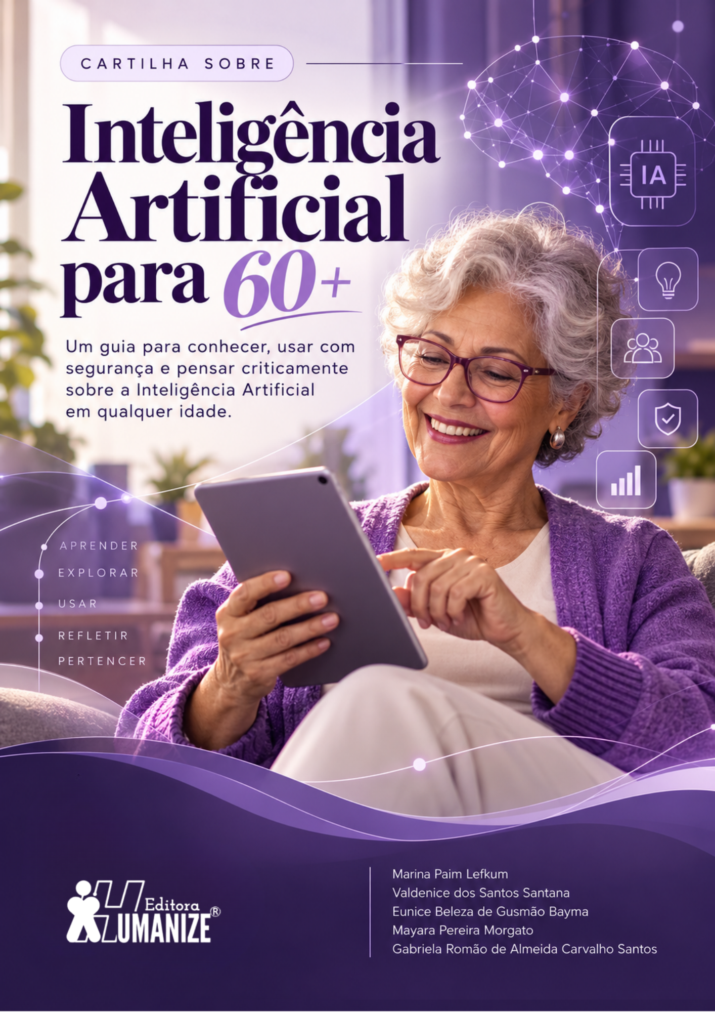 Capa da cartilha INTELIGÊNCIA ARTIFICIAL PARA 60+